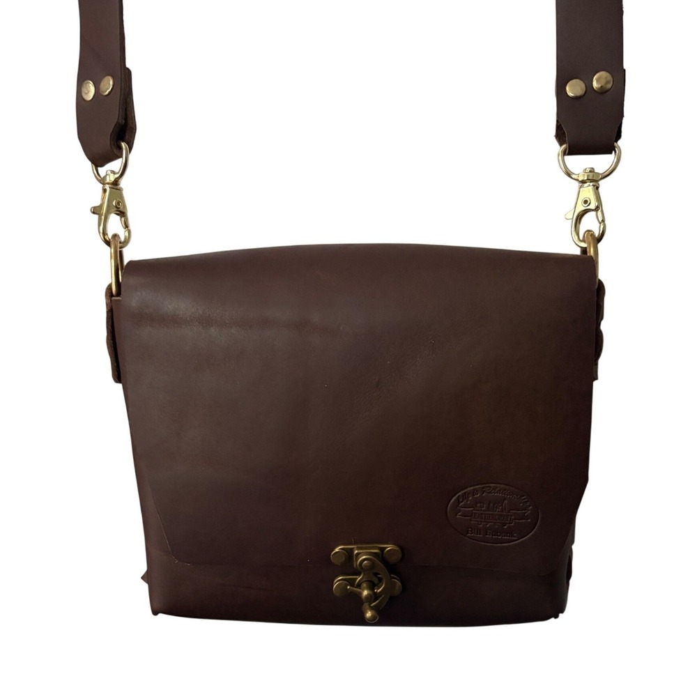 Bill Eubank Leathercraft Custom Artisan Crossbody Bag Brown Leather Satchel Lock